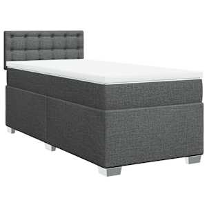 Box spring postel s matrací tmavě šedá 100 x 200 cm textil - obrázek 3