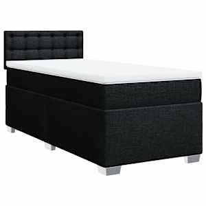 Box spring postel s matrací černá 100 x 200 cm textil - obrázek 3