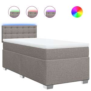 Box spring postel s matrací taupe 100 x 200 cm textil - obrázek 2