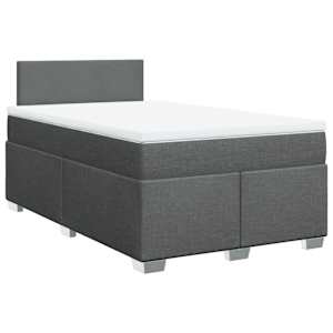 Box spring postel s matrací tmavě šedá 120x190 cm textil - obrázek 3