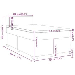 Box spring postel s matrací tmavě šedá 120x190 cm textil - obrázek 18