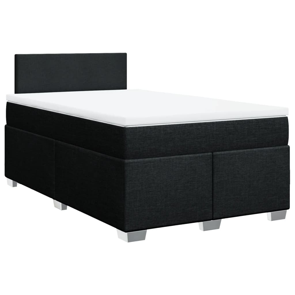 vidaXL Boxspring met matras stof zwart 120x190 cm afbeelding