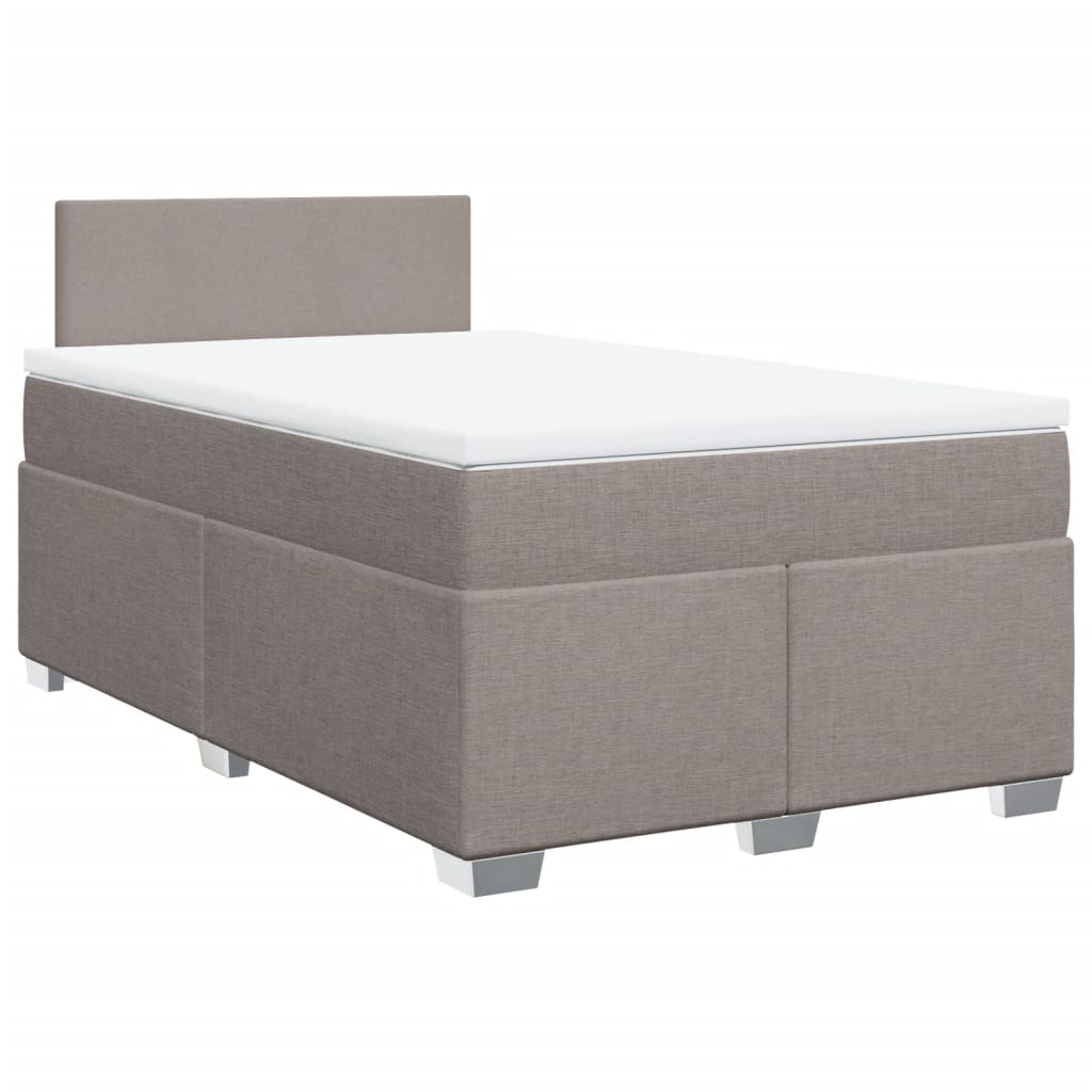 vidaXL Boxspring met matras stof taupe 120x190 cm afbeelding
