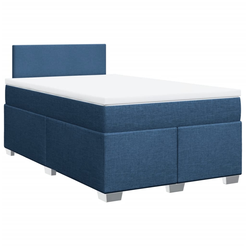 vidaXL Boxspring met matras stof blauw 120x190 cm afbeelding
