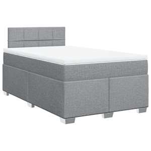 Box spring postel s matrací světle šedá 120x190 cm textil - obrázek 3