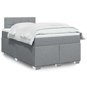 Box spring postel s matrací světle šedá 120x190 cm textil - obrázek 1