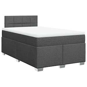 Box spring postel s matrací tmavě šedá 120x190 cm textil - obrázek 3