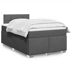 Box spring postel s matrací tmavě šedá 120x190 cm textil - obrázek 1
