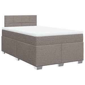vidaXL Boxspring met matras stof taupe 120x190 cm