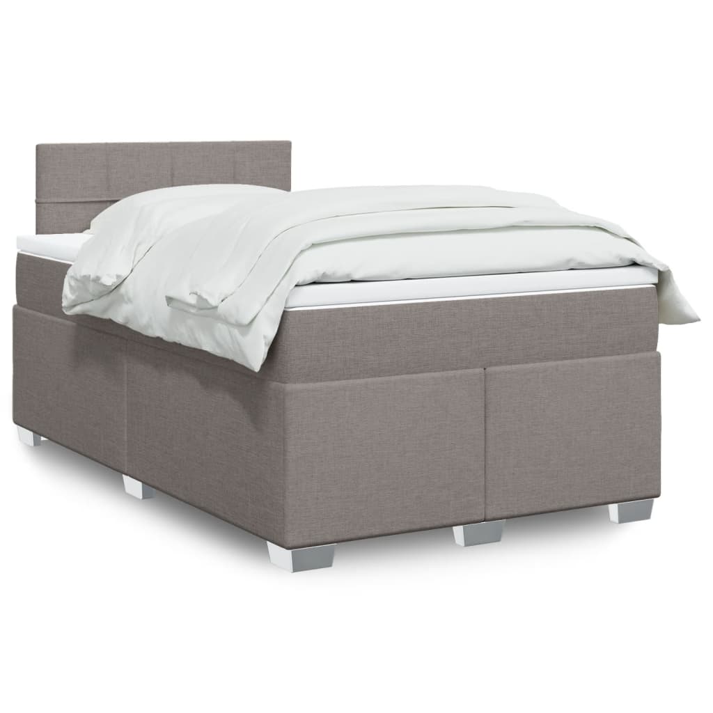 Boxspringbett mit Matratze Taupe 120×190 cm Stoff