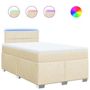 Box spring postel s matrací krémová 120x190 cm textil - obrázek 2
