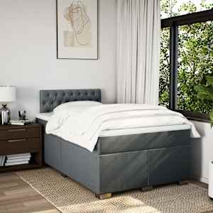 Box spring postel s matrací tmavě šedá 120x190 cm textil - obrázek 4