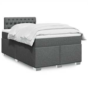 Box spring postel s matrací tmavě šedá 120x190 cm textil - obrázek 1