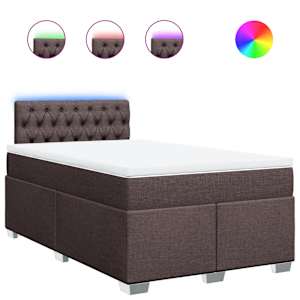 Box spring postel s matrací tmavě hnědá 120x190 cm textil - obrázek 2