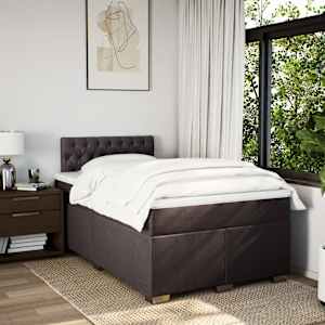 Box spring postel s matrací tmavě hnědá 120x190 cm textil - obrázek 4