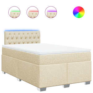 Box spring postel s matrací krémová 120x190 cm textil - obrázek 2