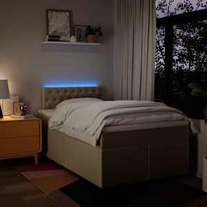 Box spring postel s matrací krémová 120x190 cm textil - obrázek 5