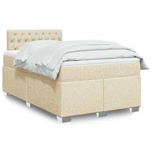 Box spring postelja z vzmetnico krem 120x190 cm blago