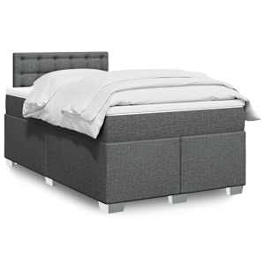 Box spring postel s matrací tmavě šedá 120x190 cm textil - obrázek 1