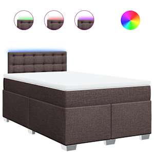 Box spring postel s matrací tmavě hnědá 120x190 cm textil - obrázek 2