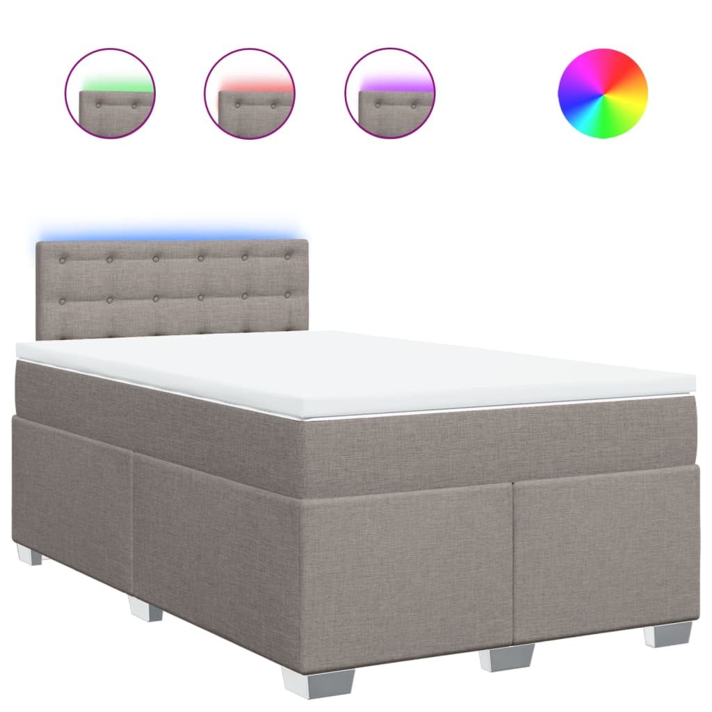 Thumbnail - vidaXL Boxspringbett mit Matratze Taupe 120x190 cm Stoff