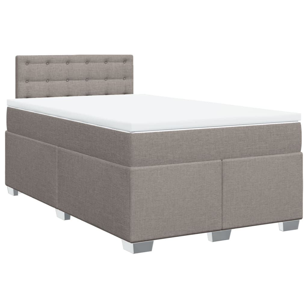 vidaXL Boxspring met matras stof taupe 120x190 cm afbeelding