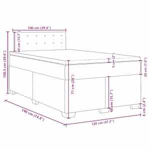 Box spring postel s matrací krémová 120x190 cm textil - obrázek 18