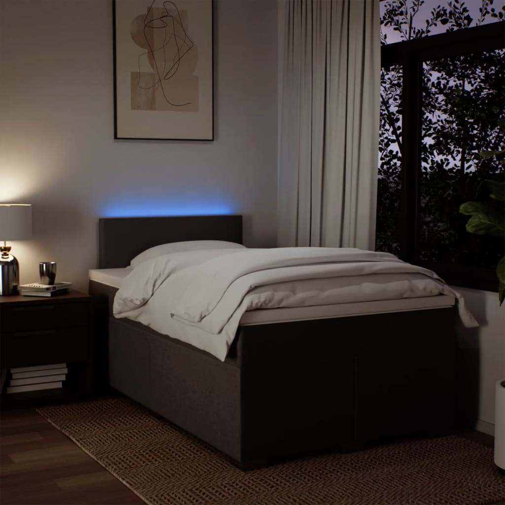 vidaXL Boxspring met matras stof lichtgrijs 120x200 cm grijs, foto 4