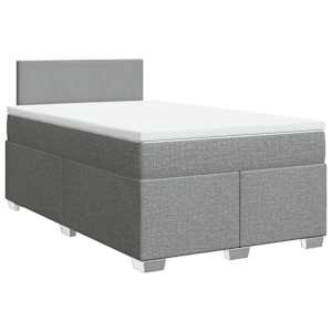 Box spring postel s matrací světle šedá 120 x 200 cm textil - obrázek 3