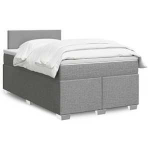 Box spring postel s matrací světle šedá 120 x 200 cm textil - obrázek 1