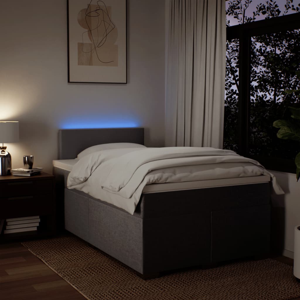 vidaXL Boxspring met matras stof taupe 120x200 cm, foto 4