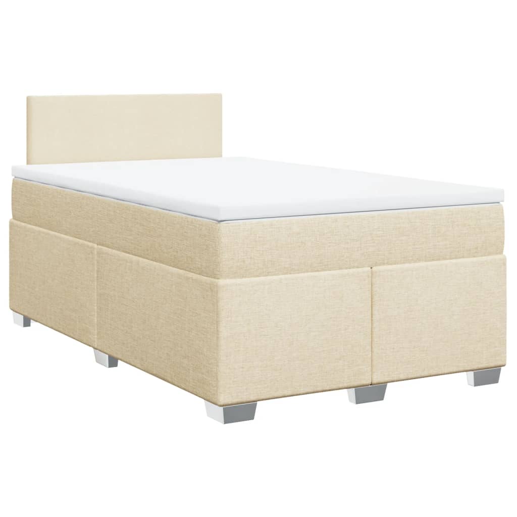 Thumbnail - vidaXL Boxspringbett mit Matratze Creme 120x200 cm Stoff
