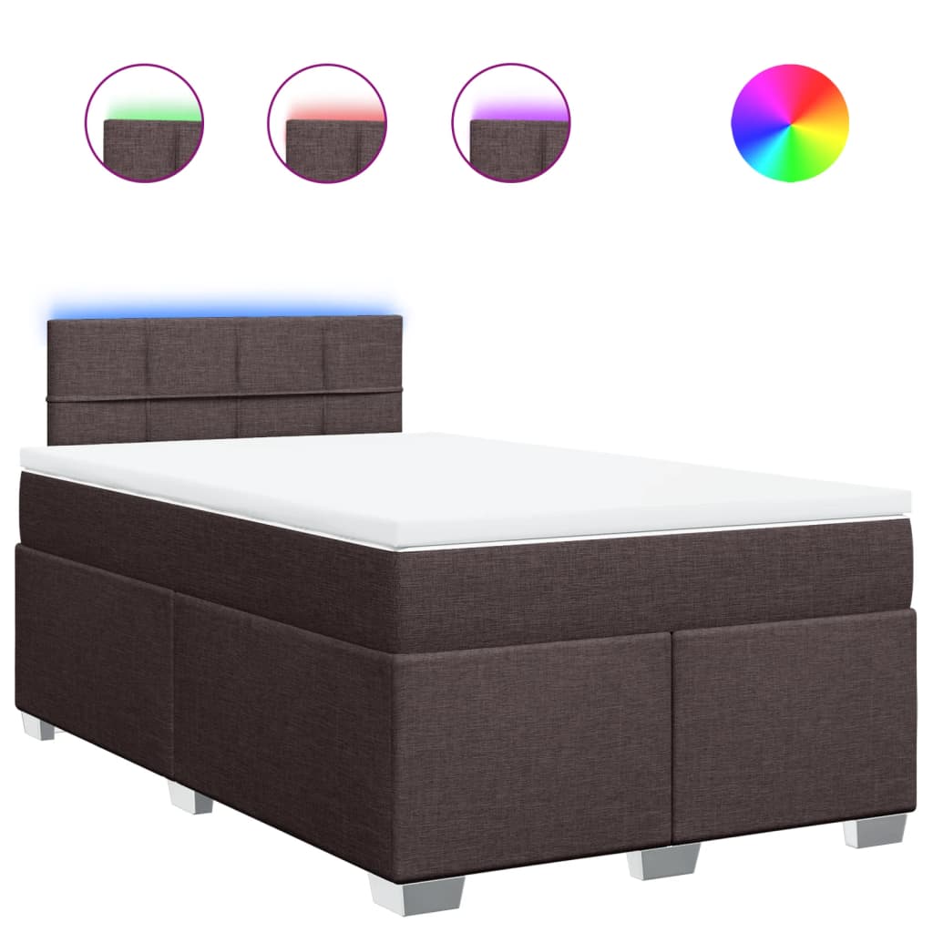 Thumbnail - vidaXL Boxspringbett mit Matratze Dunkelbraun 120x200 cm Stoff