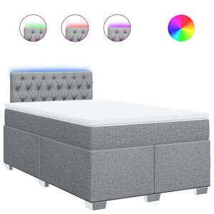 Box spring postel s matrací světle šedá 120 x 200 cm textil - obrázek 2