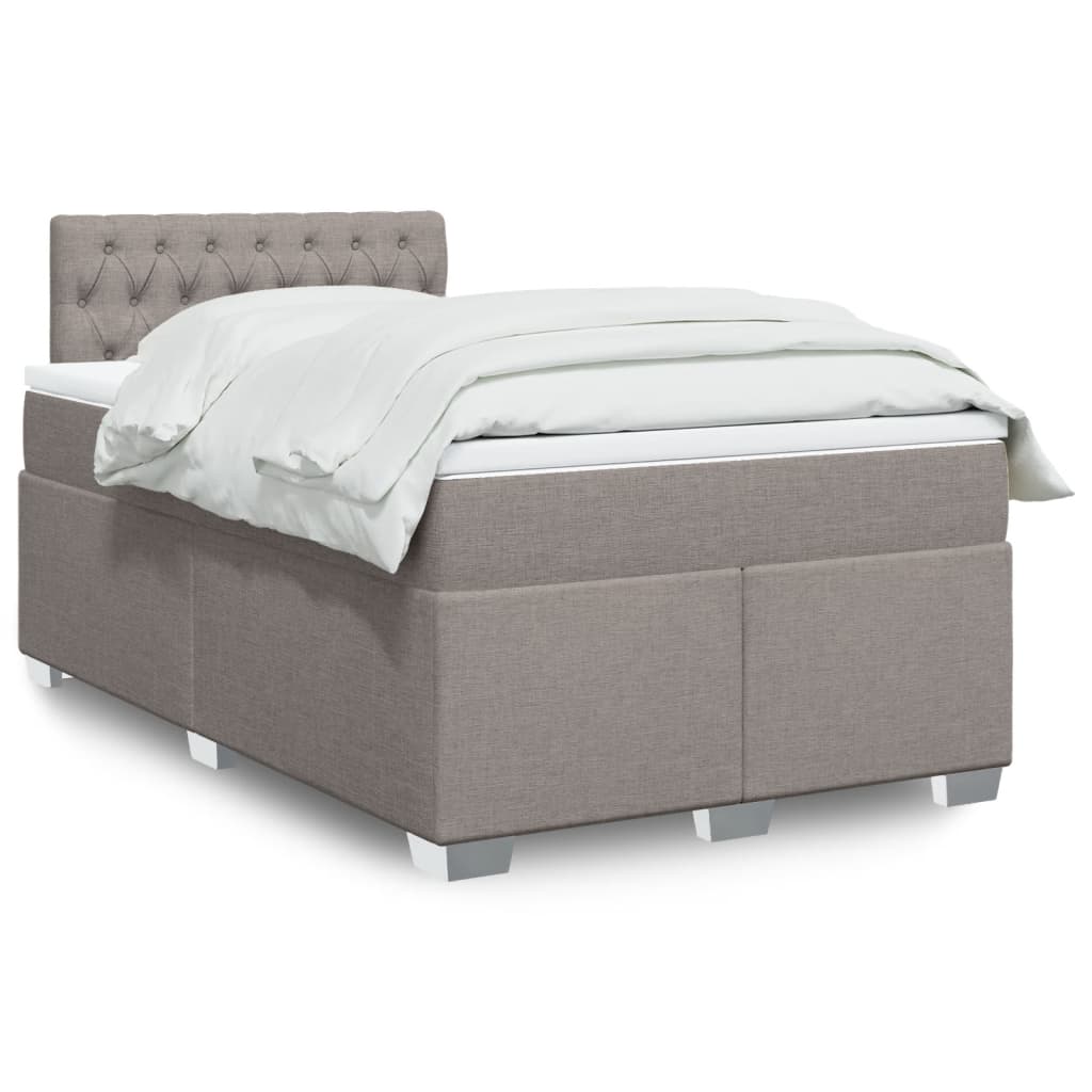 Boxspringbett mit Matratze Taupe 120×200 cm Stoff