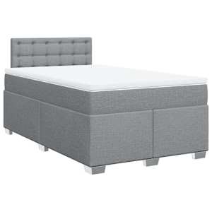 Box spring postel s matrací světle šedá 120 x 200 cm textil - obrázek 3