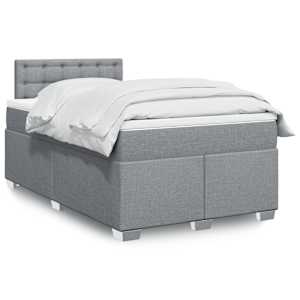 Box spring postel s matrací světle šedá 120 x 200 cm textil - obrázek 1