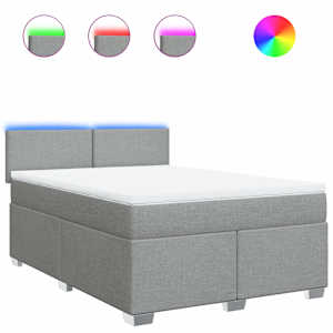 Box spring postel s matrací světle šedá 140 x 190 cm textil - obrázek 2