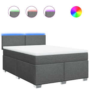 Box spring postel s matrací tmavě šedý 140 x 190 cm textil - obrázek 2