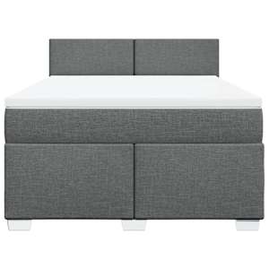 Box spring postel s matrací tmavě šedý 140 x 190 cm textil - obrázek 6