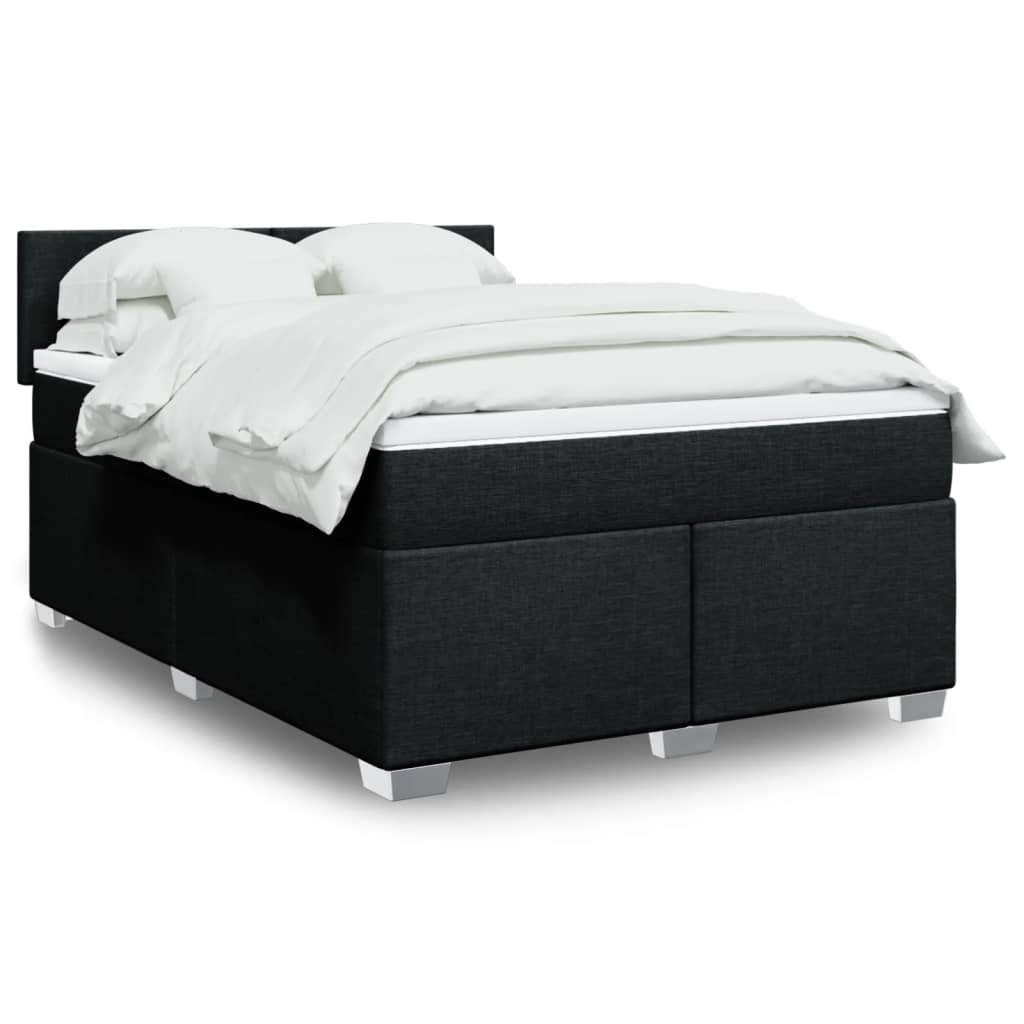 Boxspringbett mit Matratze Schwarz 140×190 cm Stoff