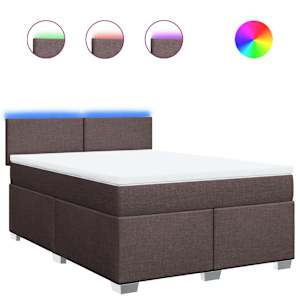 Box spring postel s matrací tmavě hnědá 140x190 cm textil - obrázek 2
