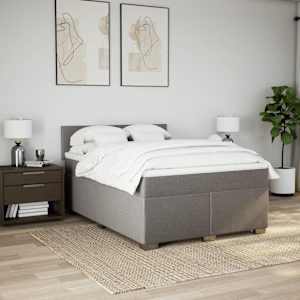 Box spring postel s matrací taupe 140x190 cm textil - obrázek 4