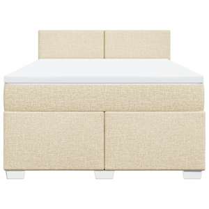 Box spring postel s matrací krémová 140x190 cm textil - obrázek 6