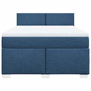 Box spring postel s matrací modrá 140x190 cm textil - obrázek 6