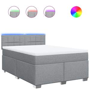 Box spring postel s matrací světle šedá 140 x 190 cm textil - obrázek 2