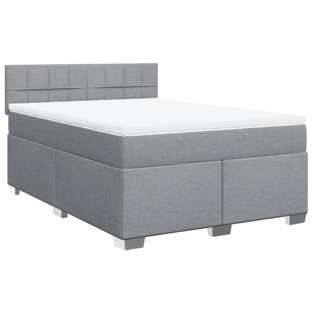 Thumbnail - vidaXL Boxspringbett mit Matratze Hellgrau 140x190 cm Stoff