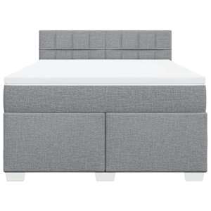 Box spring postel s matrací světle šedá 140 x 190 cm textil - obrázek 6