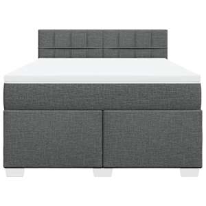 Box spring postel s matrací tmavě šedý 140 x 190 cm textil - obrázek 6