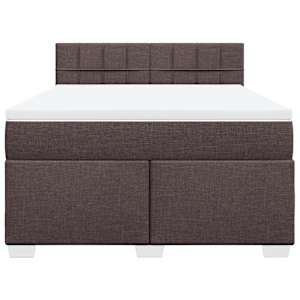 Box spring postel s matrací tmavě hnědá 140x190 cm textil - obrázek 6